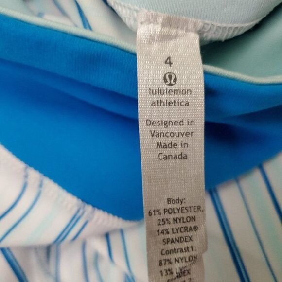 Lululemon Wunder Under Crop Candy Stripe Aquamarine Blue 4 RARE HTF - Picture 5 of 8